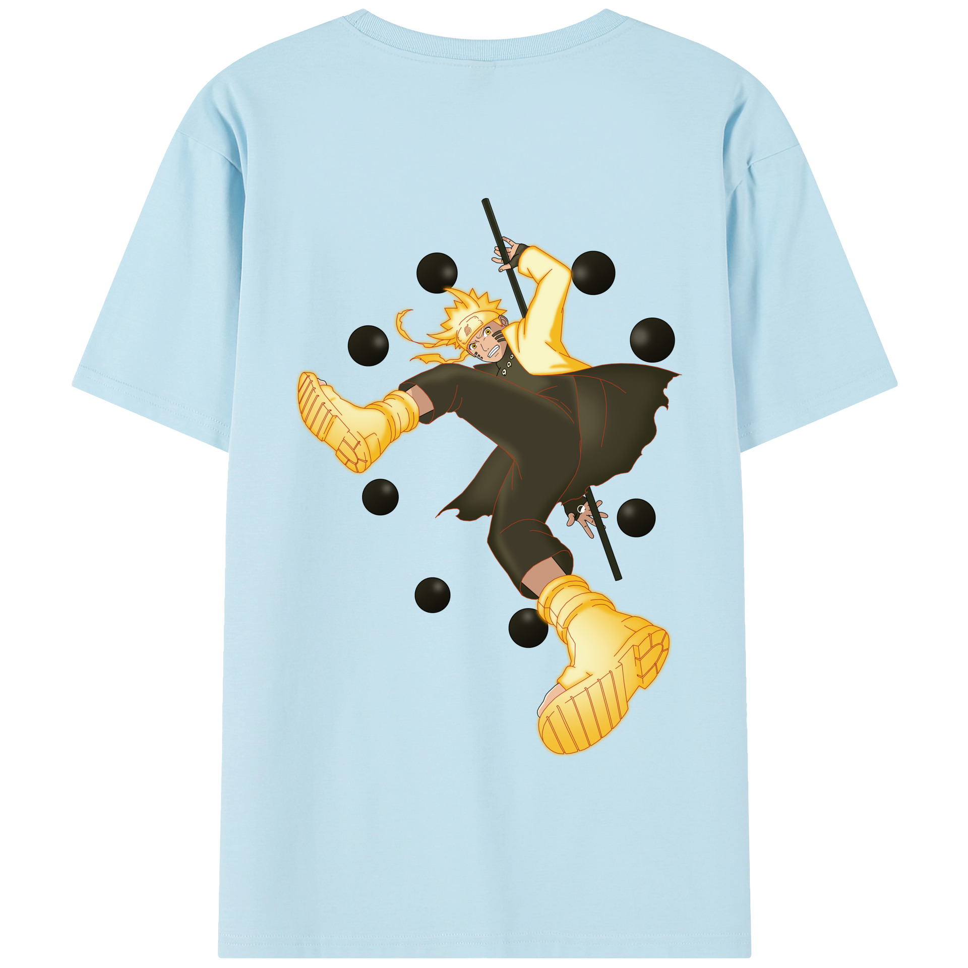 （画像用） NARUTO -ナルト- うずまき ナルト Uzumaki Naruto 綿100％半袖Tシャツ（背面プリント）